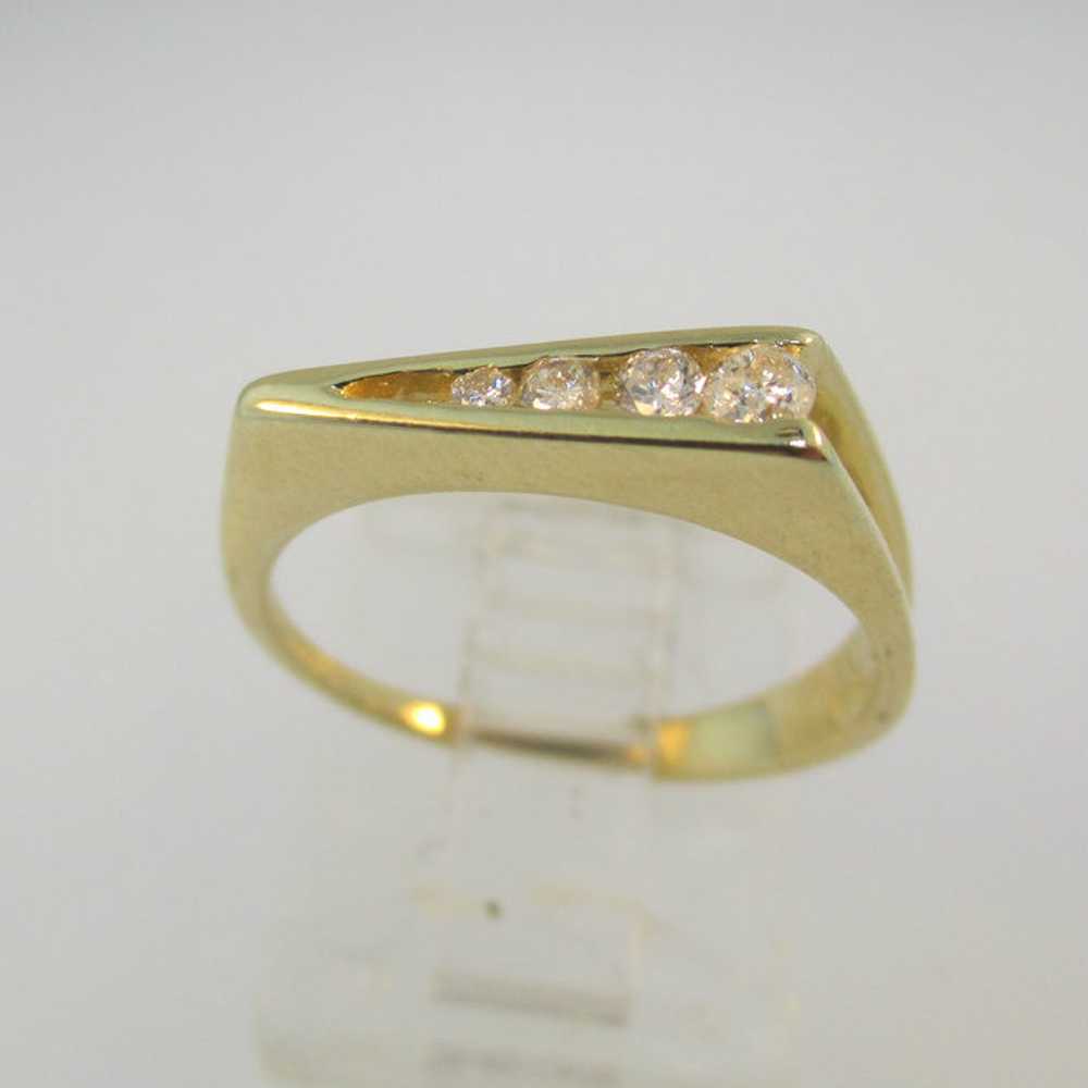 14k Yellow Gold Diamond Band Size 6 1/2 - image 4