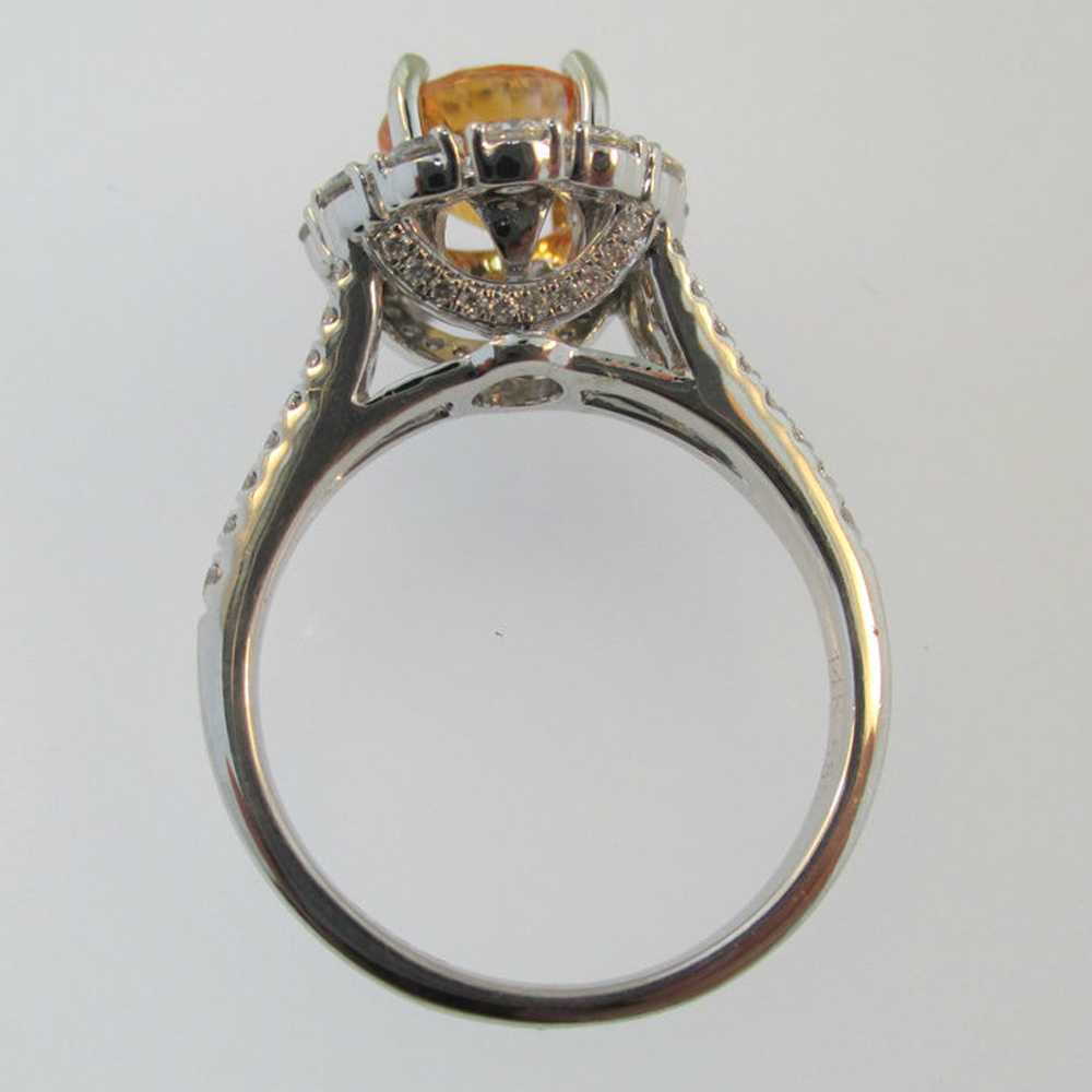 14k White Gold 1.94ct Orange Sapphire Ring With A… - image 9