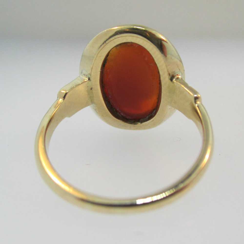 Vintage 10k Yellow Gold Cameo Ring Size 5 - image 3