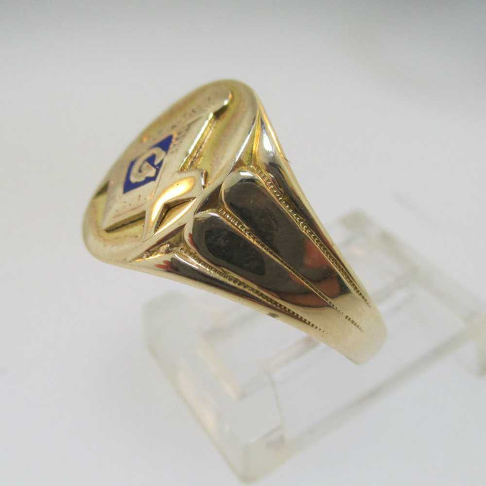 10k Yellow Gold Masonic Ring 8 1/2 - image 5