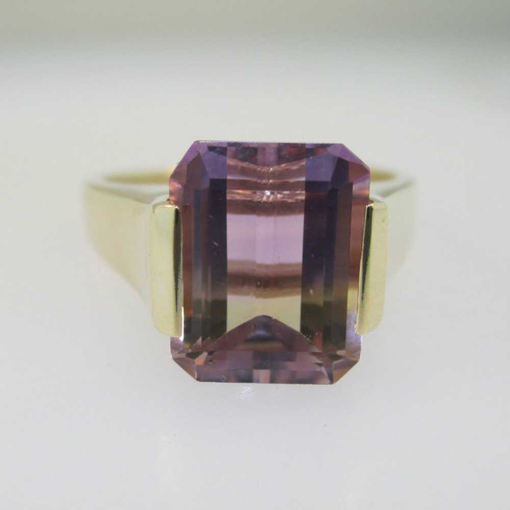 10k Yellow Gold Ametrine Ring Size 7 - image 2