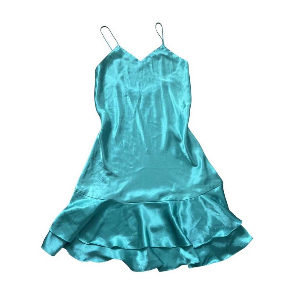 Vintage Vintage Satin Turquoise Slipdress - image 1