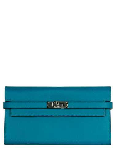 Hermes Colvert Blue Epsom Leather Kelly Longue Wal