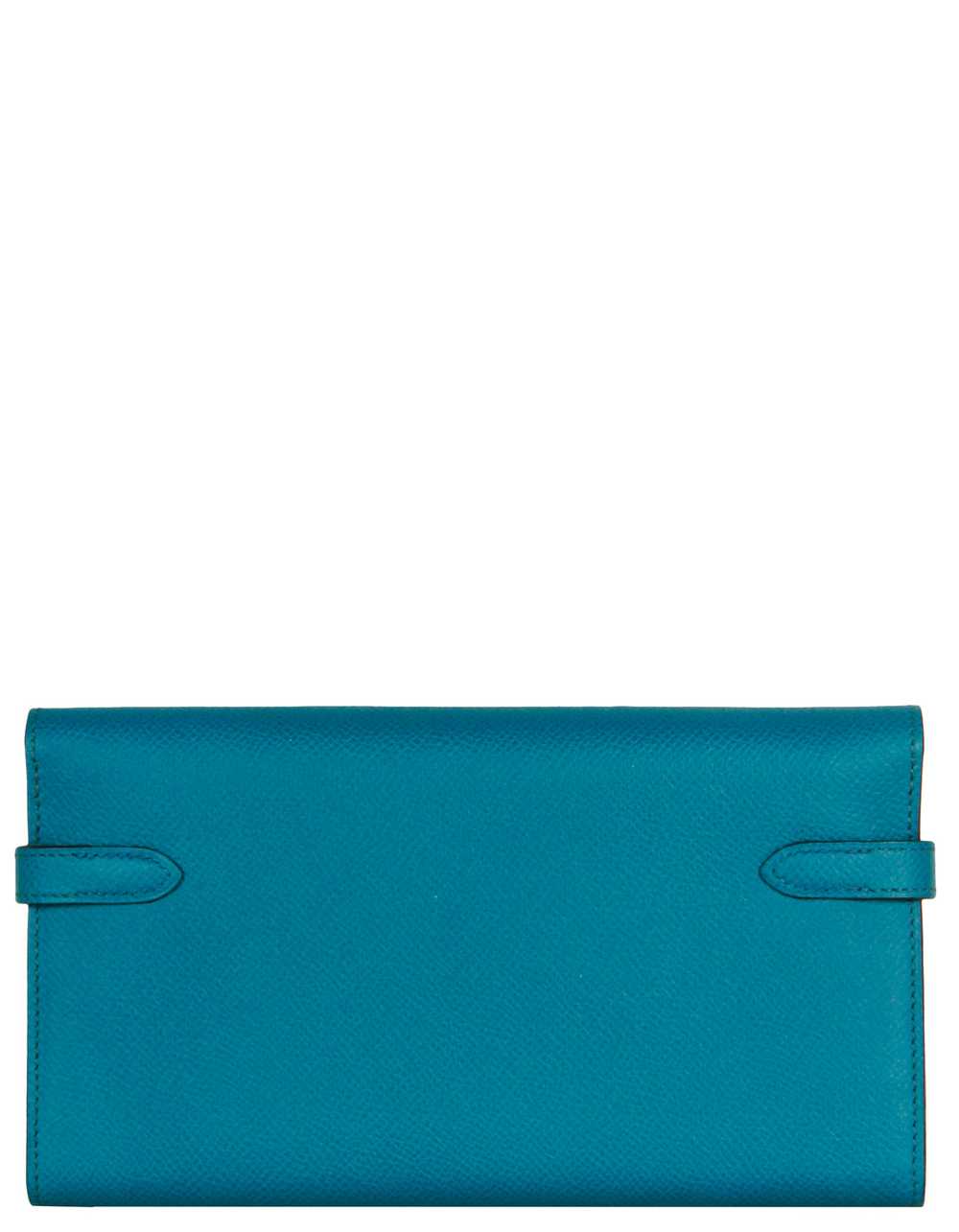 Hermes Colvert Blue Epsom Leather Kelly Longue Wa… - image 2