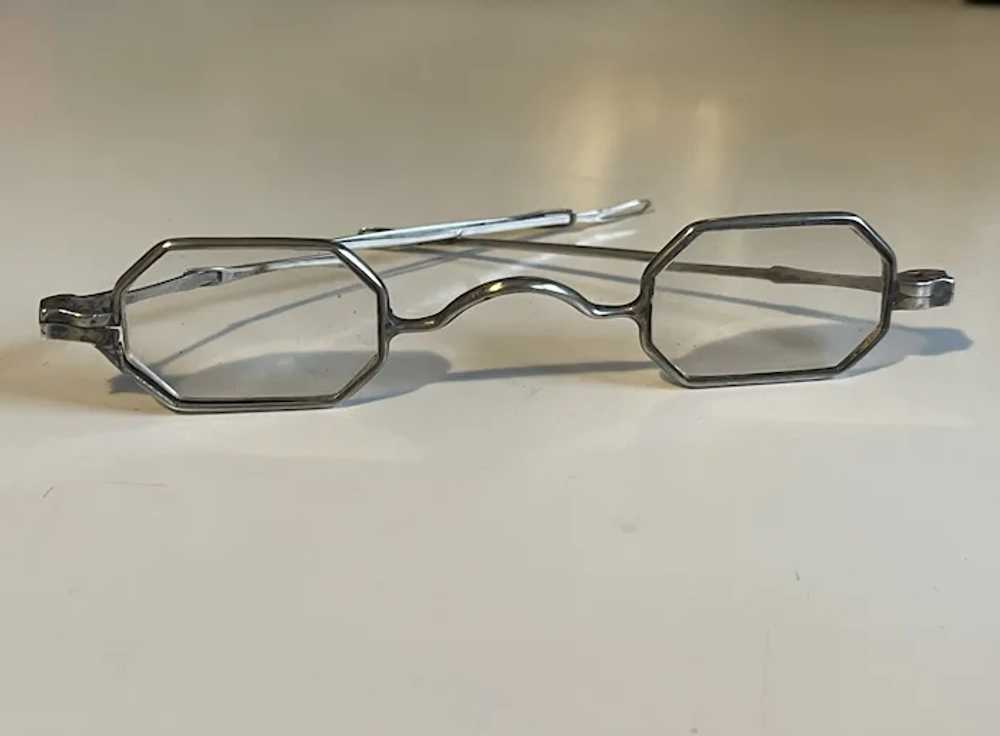 Antique Octagonal Eyeglasses with Leather Case - … - image 2