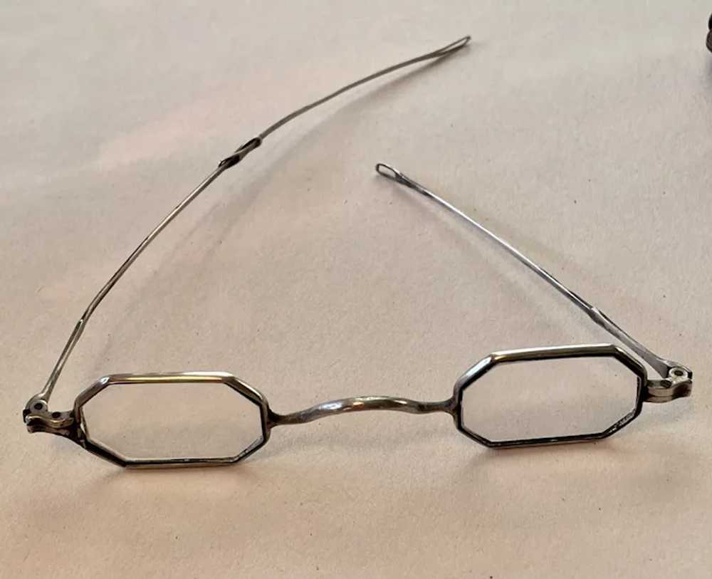 Antique Octagonal Eyeglasses with Leather Case - … - image 5