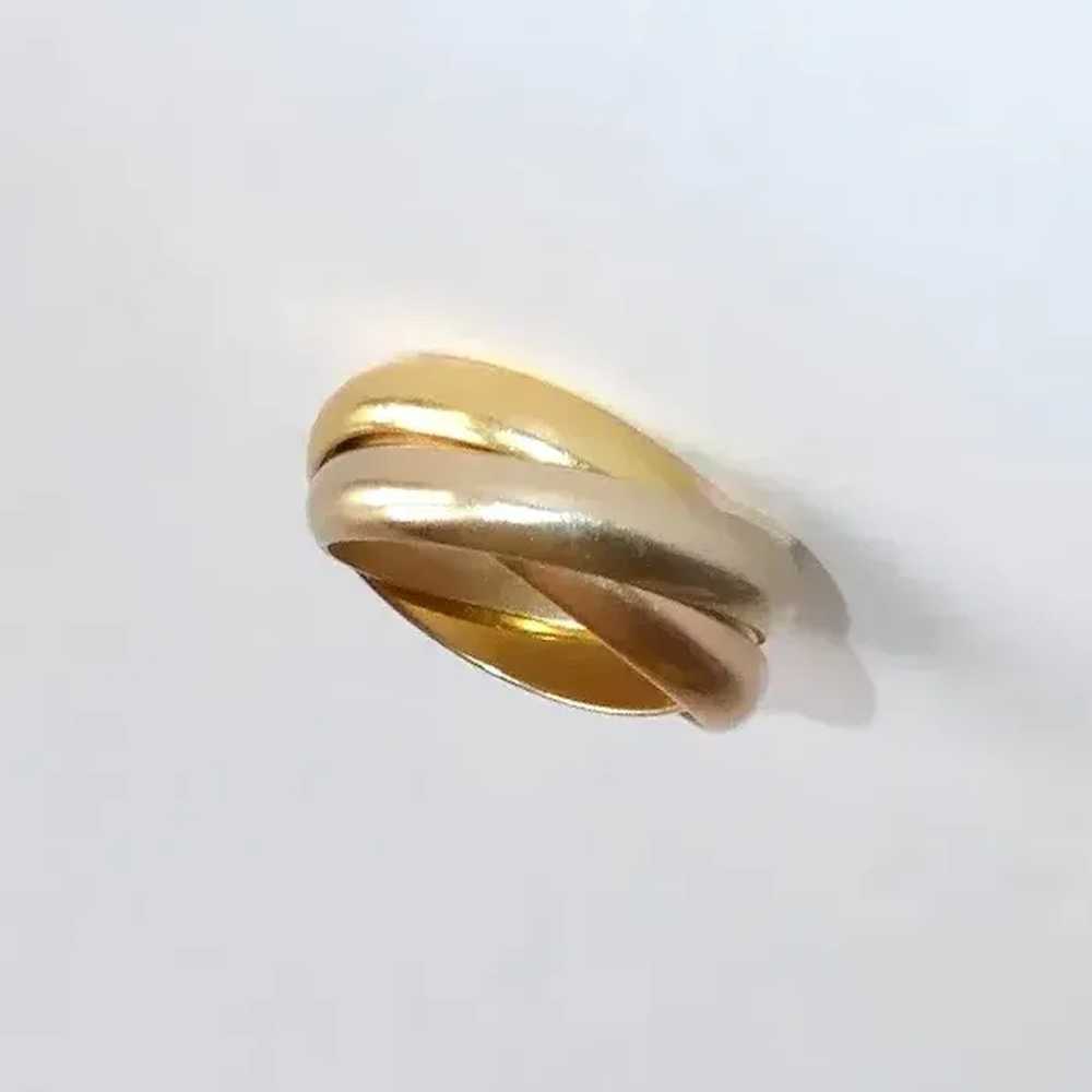 Cartier 18k Trinity Tri-Color Rolling Band Ring i… - image 11