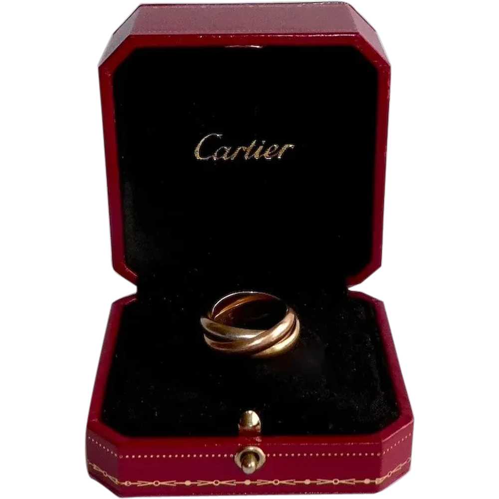 Cartier 18k Trinity Tri-Color Rolling Band Ring i… - image 1