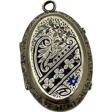 Estate Gold Filled Enamel Locket