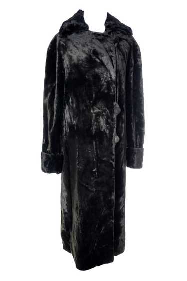 1900's Vintage Victorian Faux Sealskin Coat New Y… - image 1
