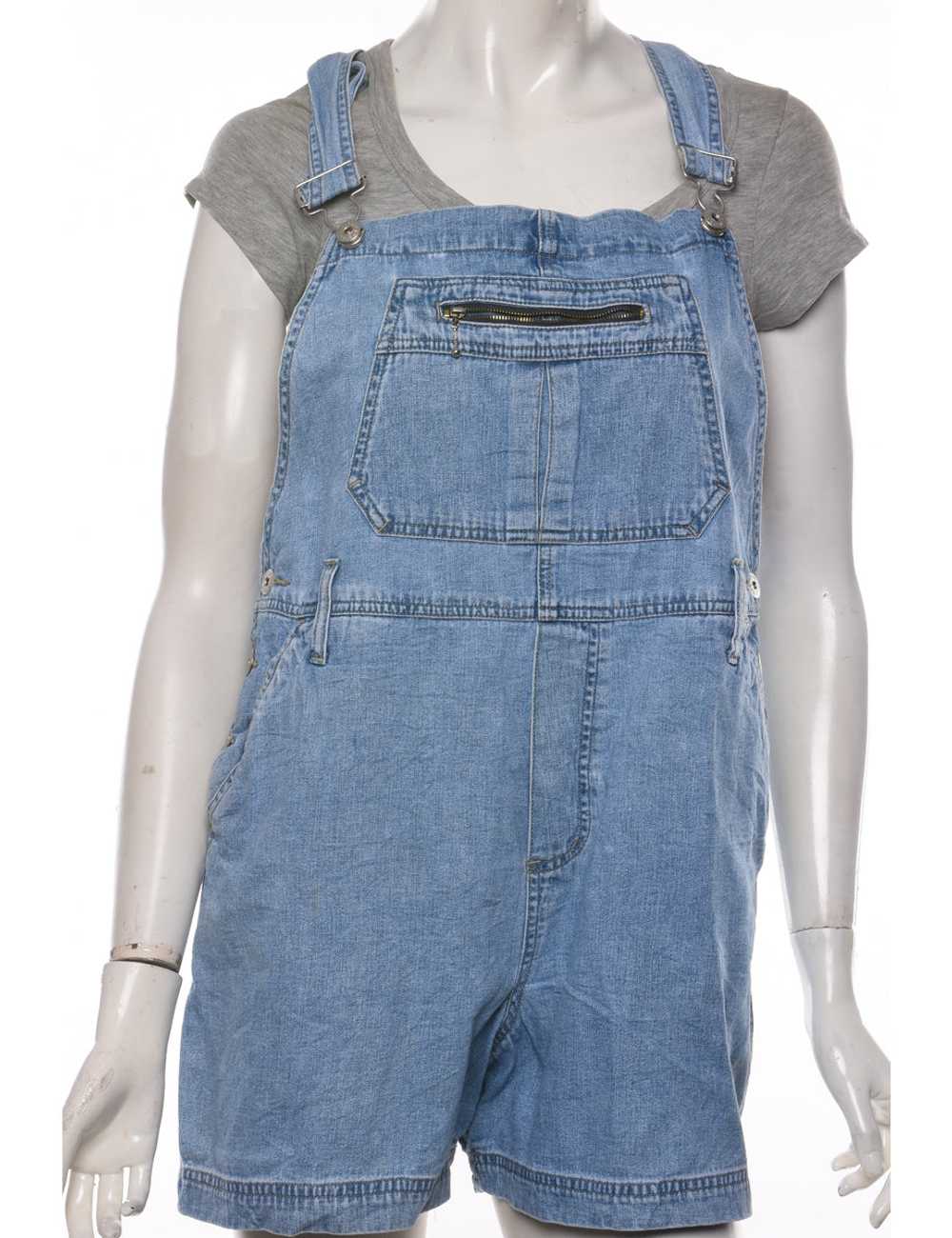 Light Wash Cropped Dungarees - W38 L35 - image 1