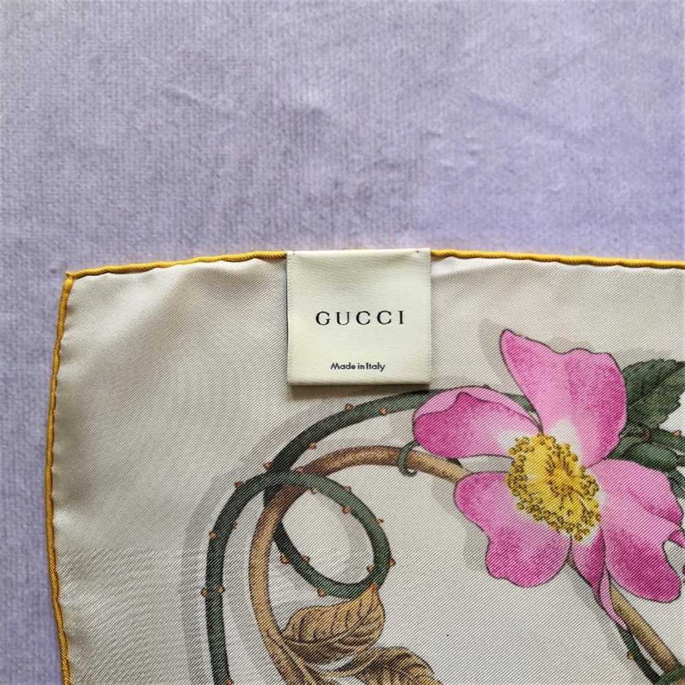 Gucci Gucci Ivory Pink & Yellow Floral Print Silk… - image 2