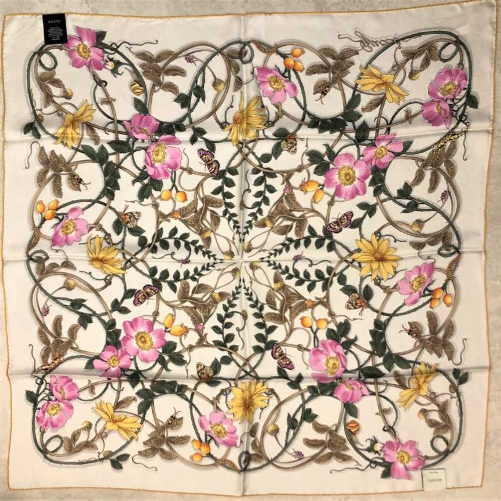 Gucci Gucci Ivory Pink & Yellow Floral Print Silk… - image 3