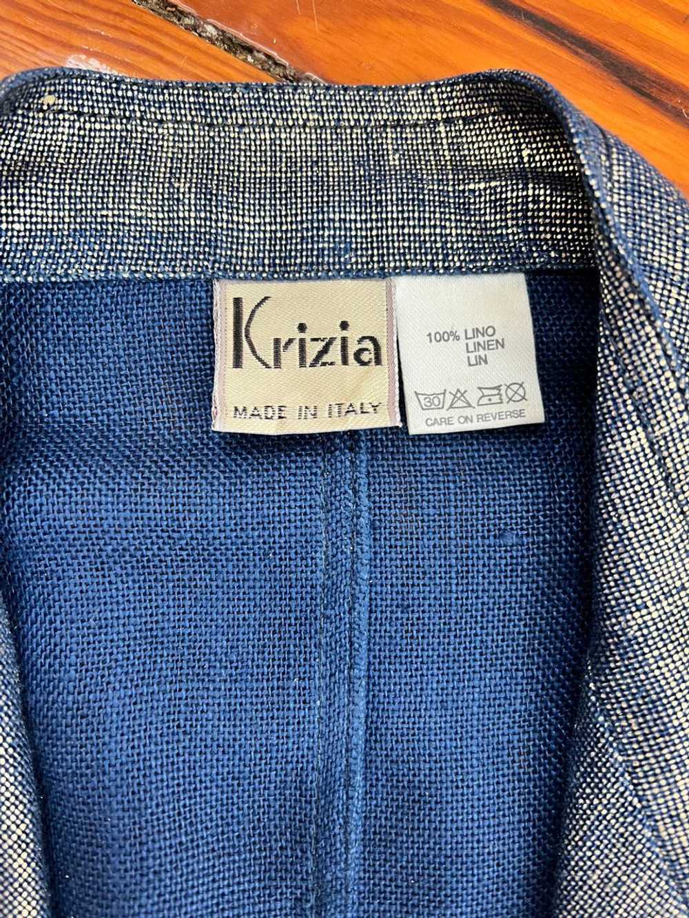 Krizia gold linen two piece pantsuit size 42/M (4… - image 4