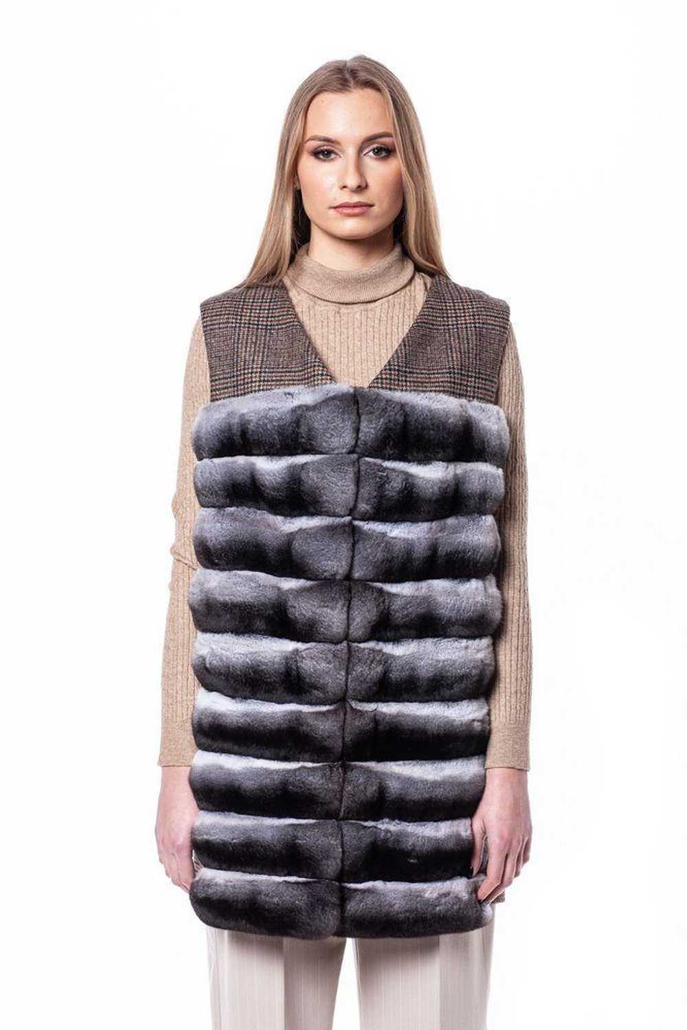 Product Details Chinchilla fur & tweed gilet - image 1