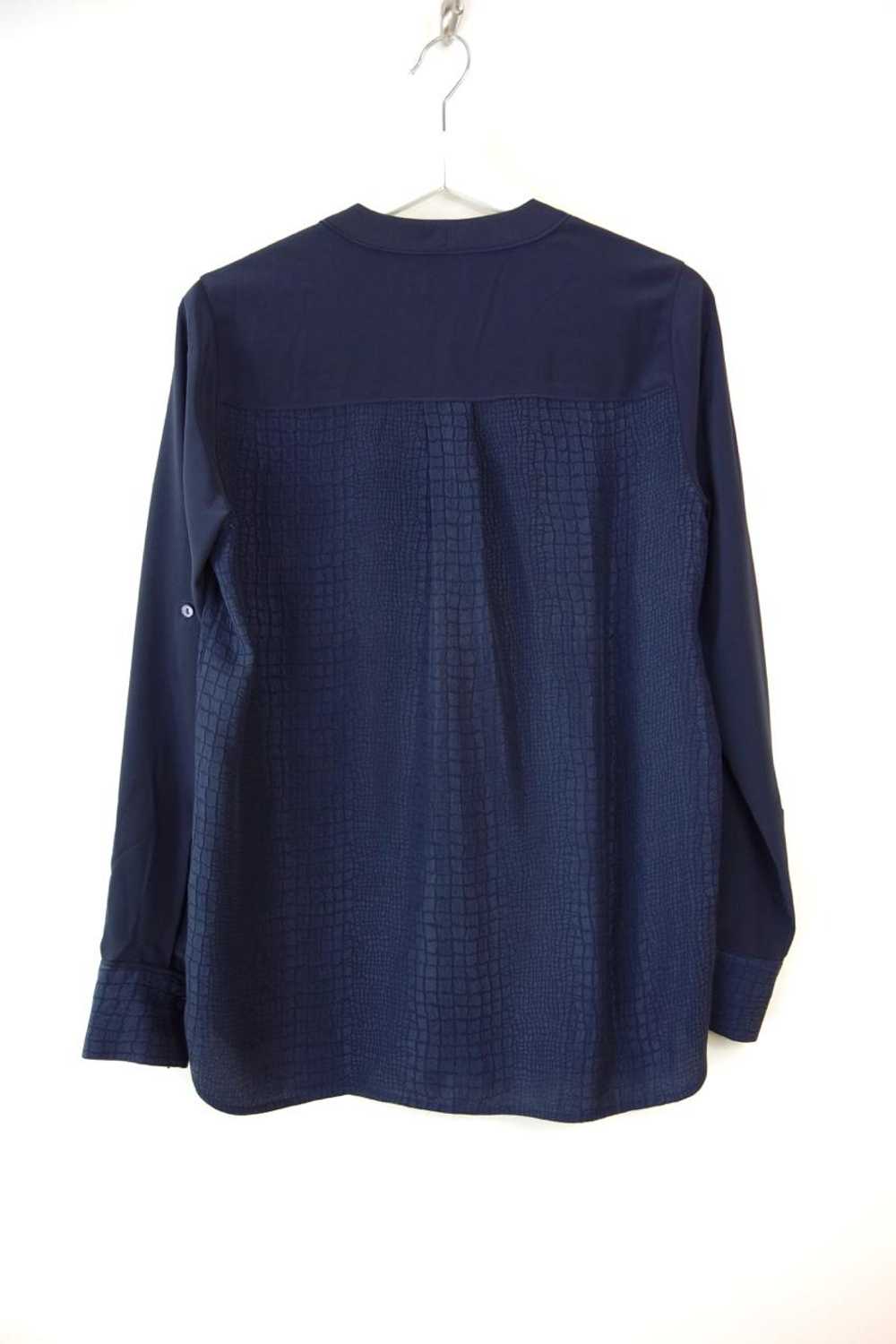 Vince Vince Navy Textured Long Sleeve Blouse - image 5