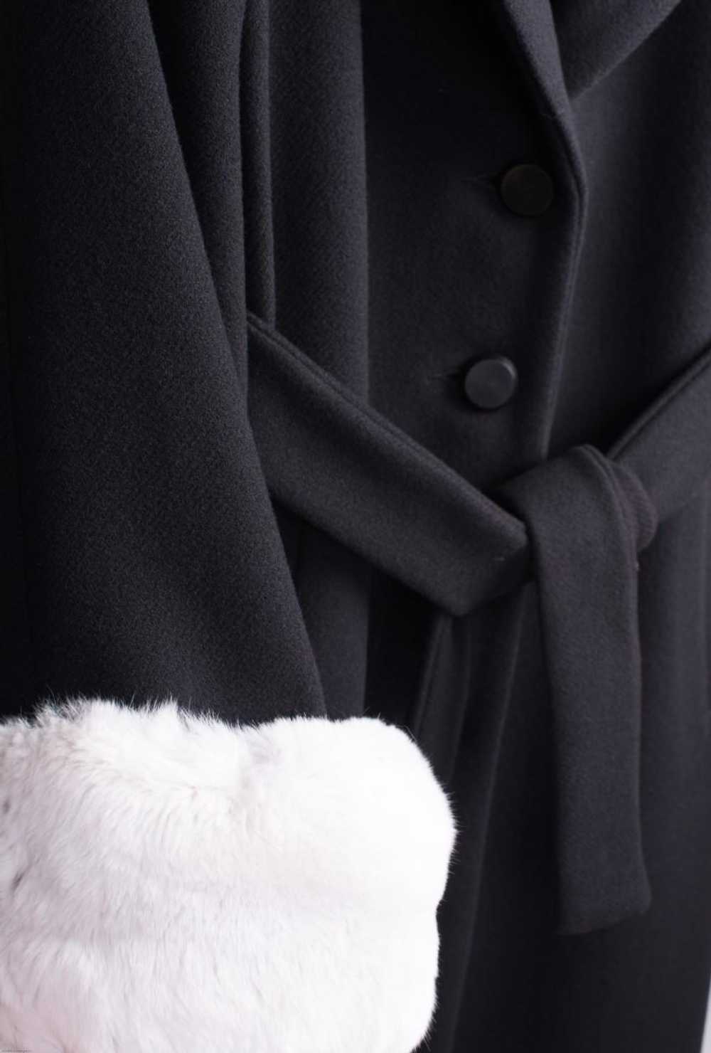 Product Details Black Wool Chinchilla Fur Trim Wr… - image 3