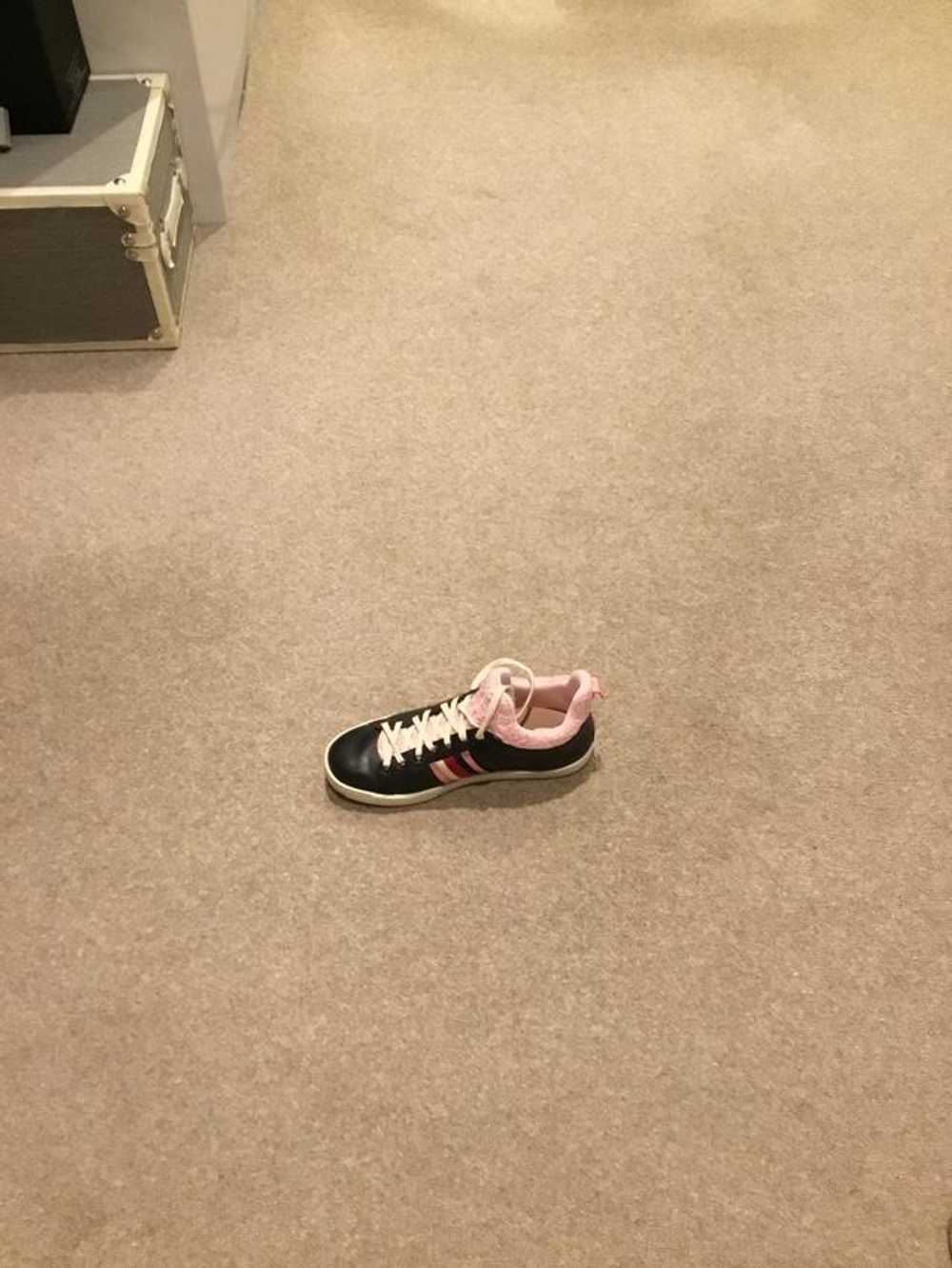 Gucci Gucci pink web lace black leather trainers - image 8