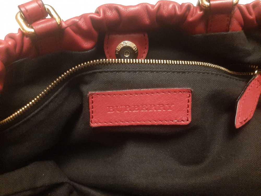 Burberry Red Leather/House Check Big Crush Bag - image 5
