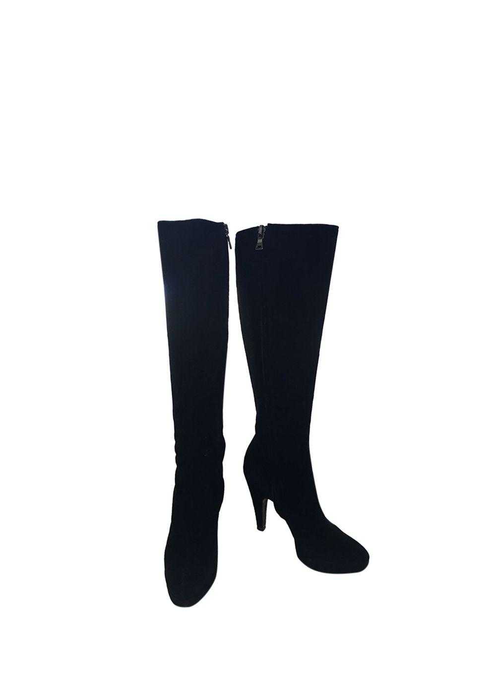Prada Black Suede Knee Boots - image 1