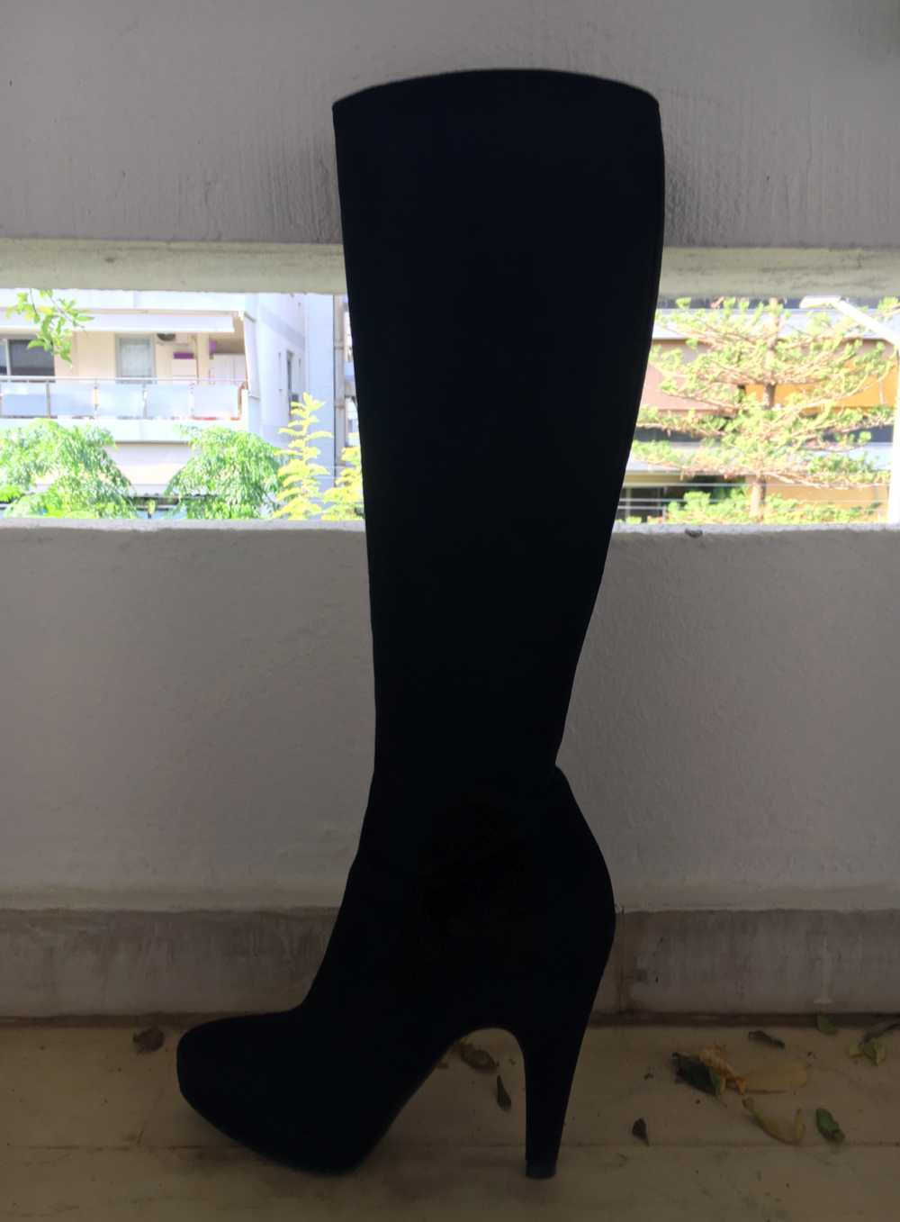 Prada Black Suede Knee Boots - image 4