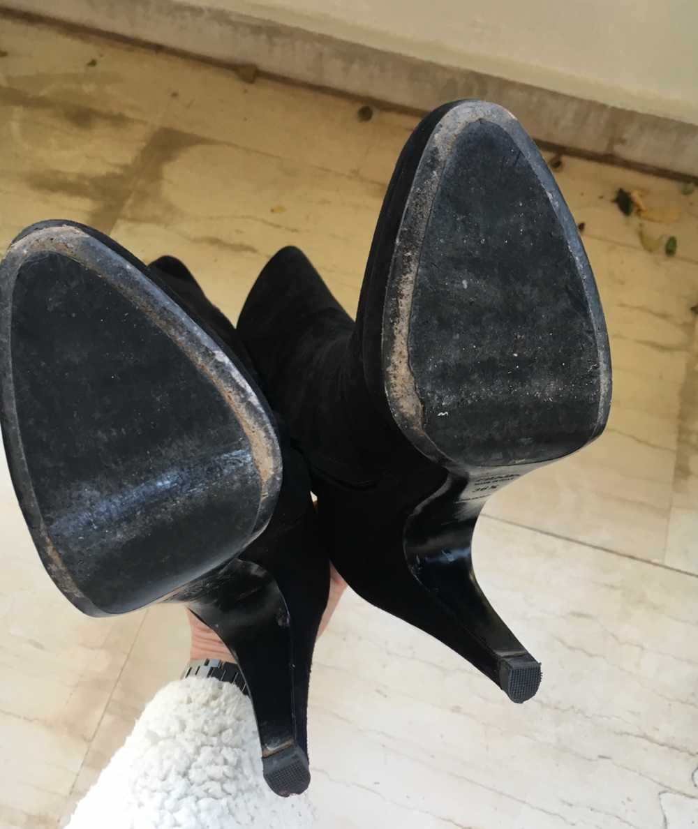 Prada Black Suede Knee Boots - image 6