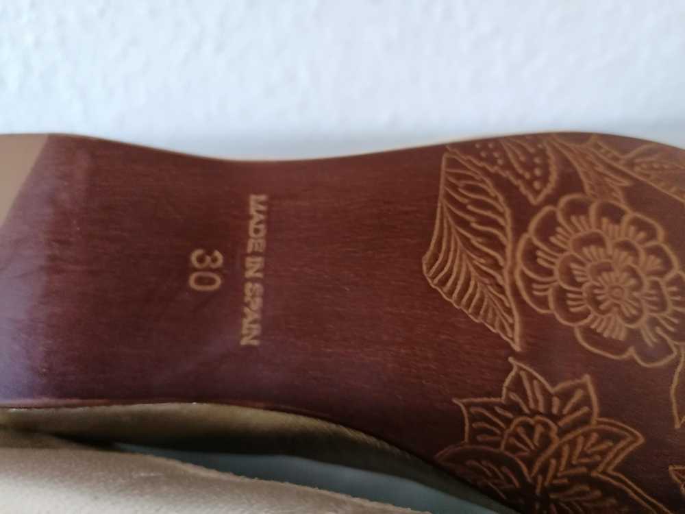 David Charles Metallic Pink Leather Bow Front Bal… - image 5
