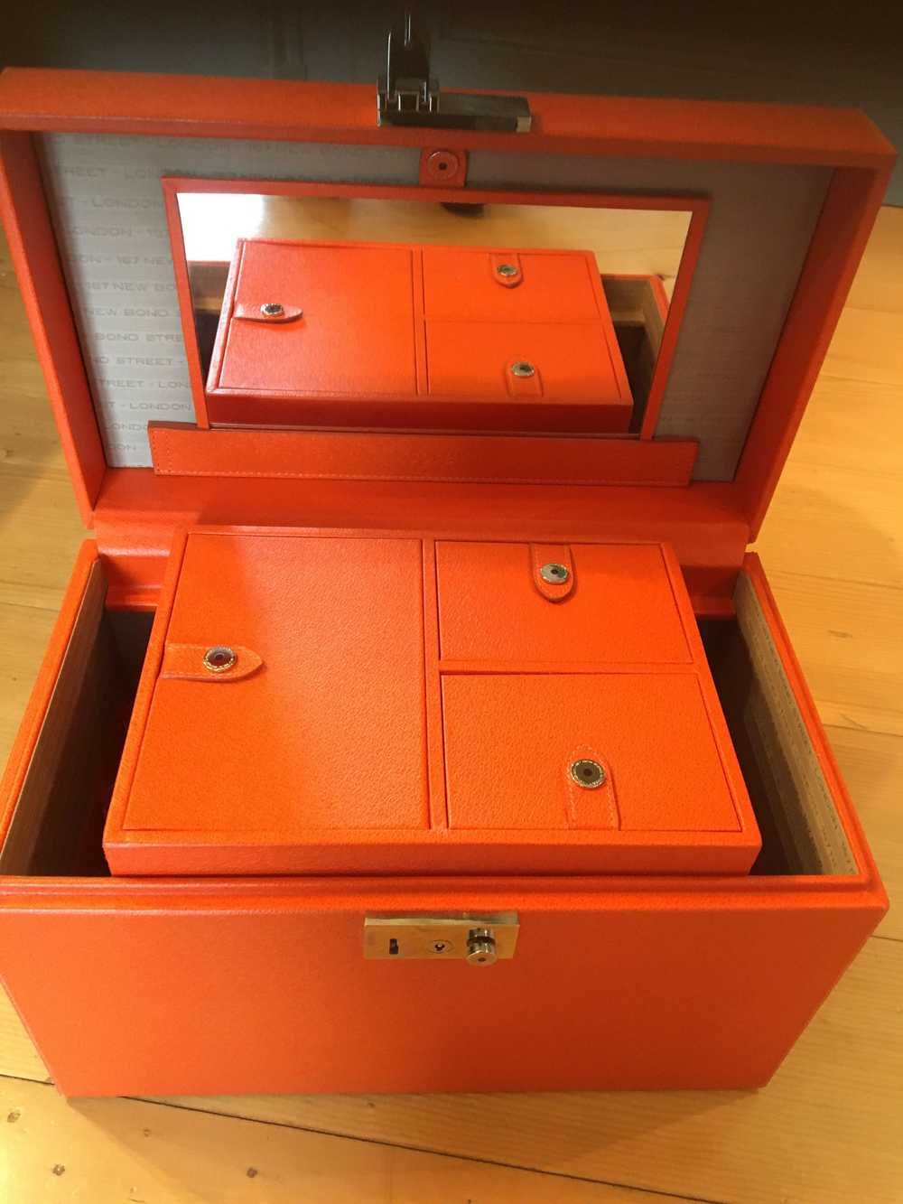 Asprey Orange Leather Jewellery Case - image 3