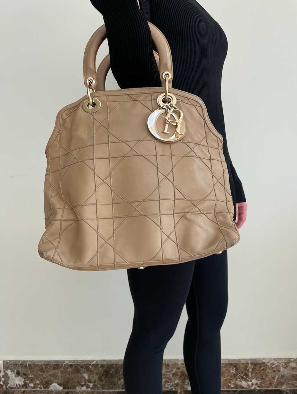 Dior Beige Cannage Leather Granville Tote - image 3