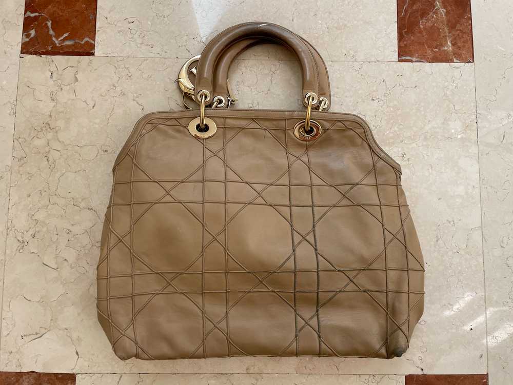 Dior Beige Cannage Leather Granville Tote - image 9