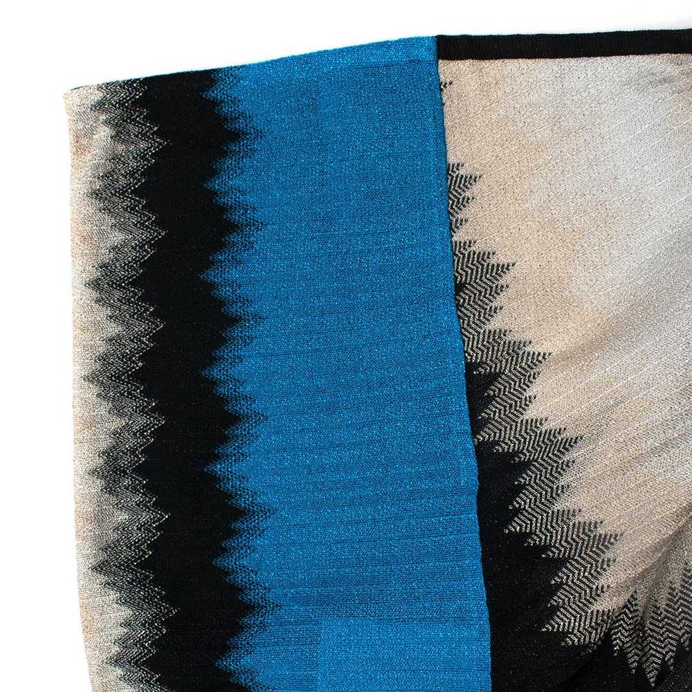 Missoni Blue, Black & Silver Metallic Knitted Wat… - image 5