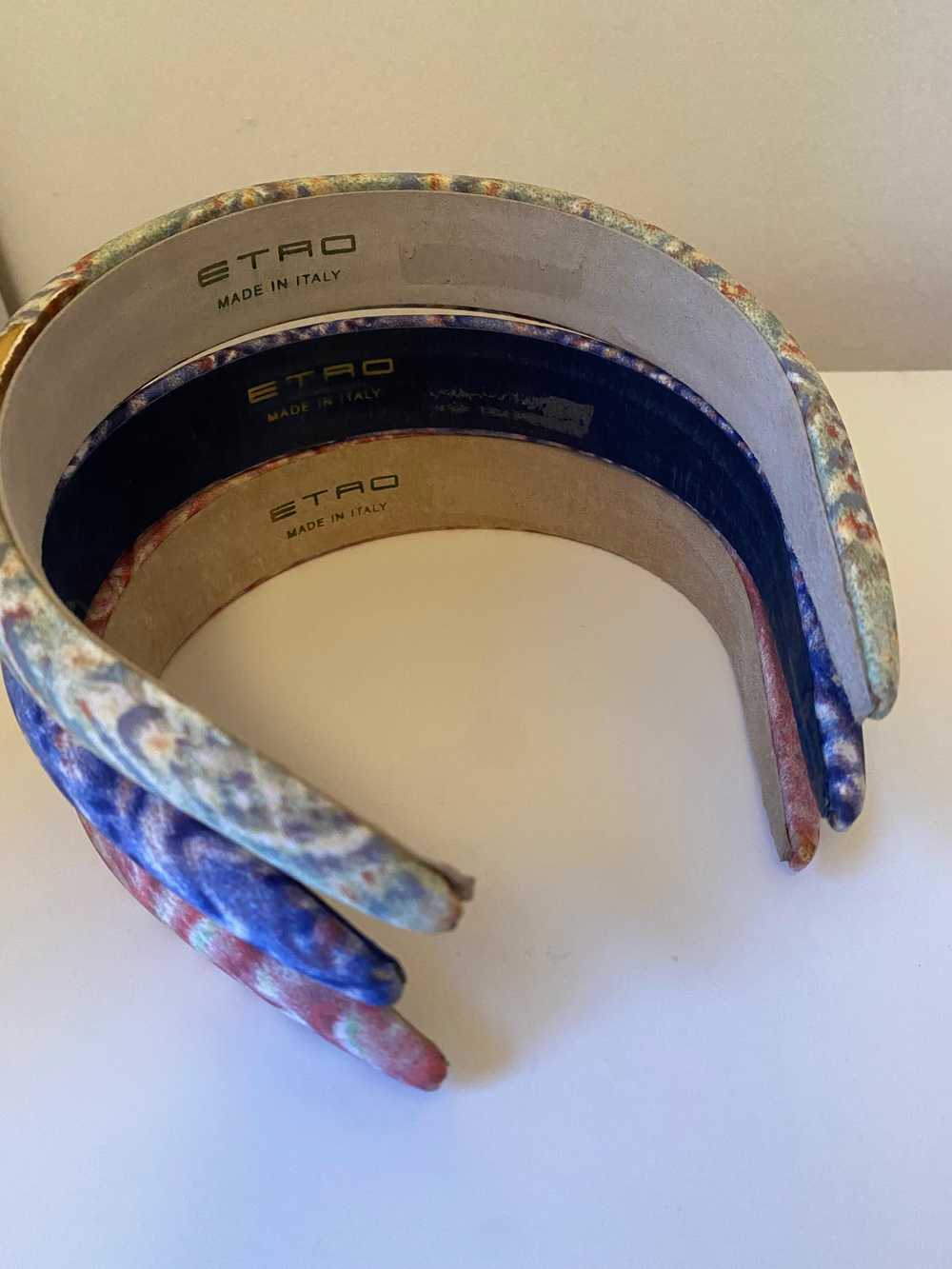 Etro Multicolour Fabric-Covered Padded Headbands - image 3