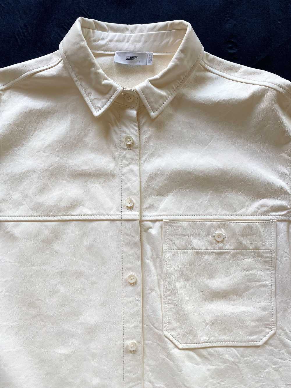 Closed Cream Leather Shirt - image 9