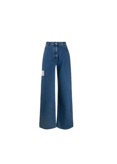 GCDS Mid-wash denim wide leg jeans