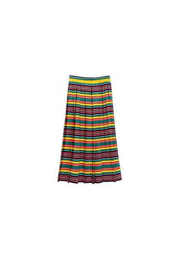 MaxMara Multicolour striped crepe pleated skirt - image 1