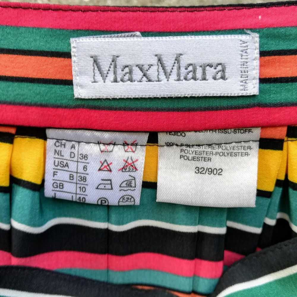 MaxMara Multicolour striped crepe pleated skirt - image 5