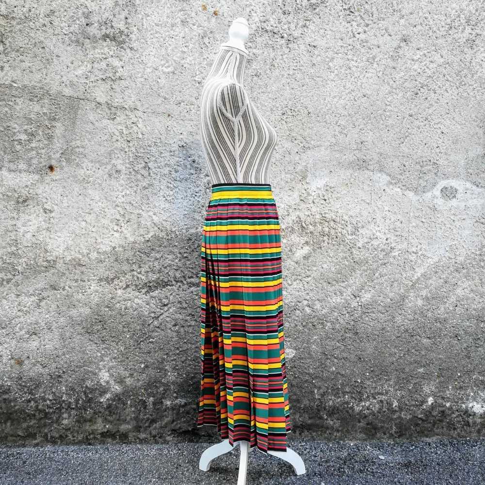 MaxMara Multicolour striped crepe pleated skirt - image 6