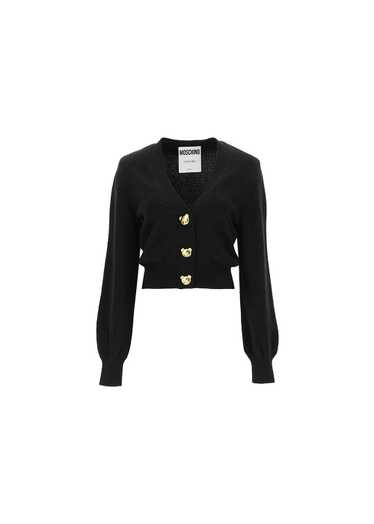Moschino Couture Black Cashmere & Wool Teddy Butto