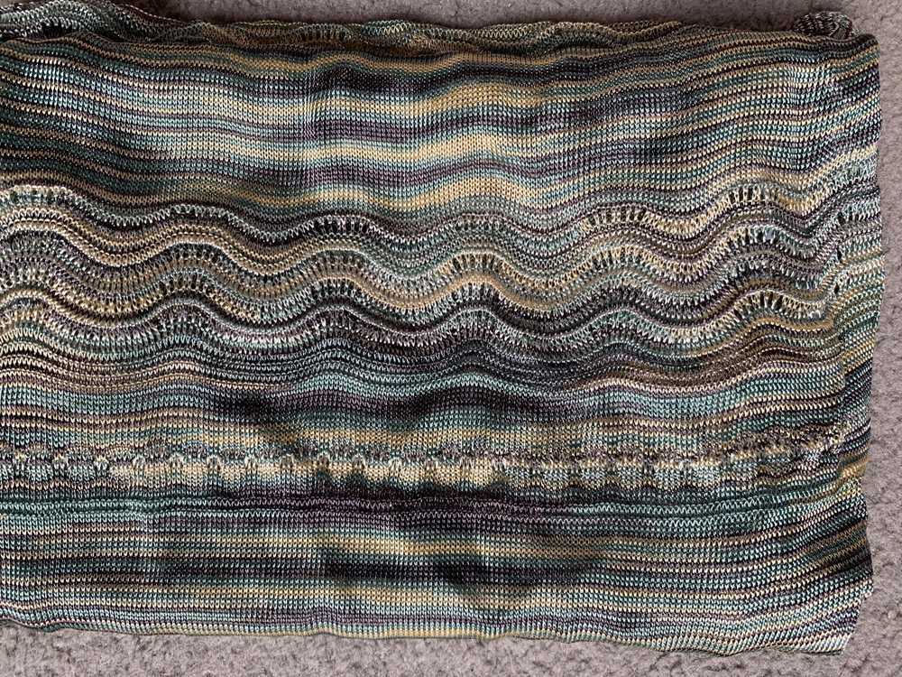 Missoni Blue & Green Zig-Zag Knit Scarf - image 5