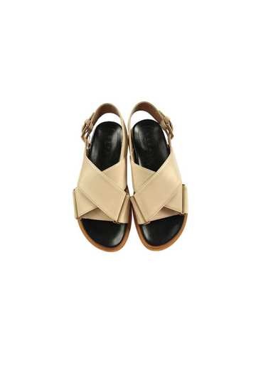 Marni Beige leather Fussbett sandals