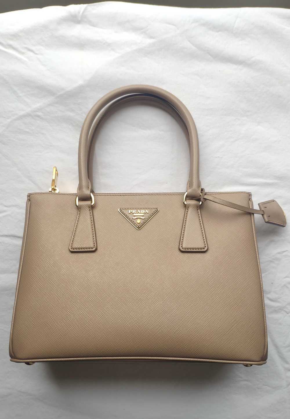 Prada Beige Saffiano leather small Galleria bag - image 2