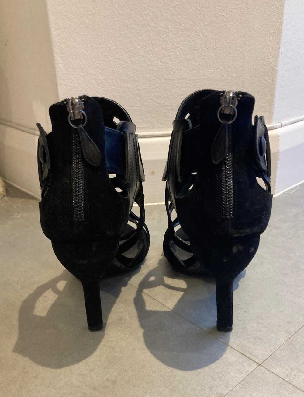 Nicholas Kirkwood Black suede cage-front heeled p… - image 4