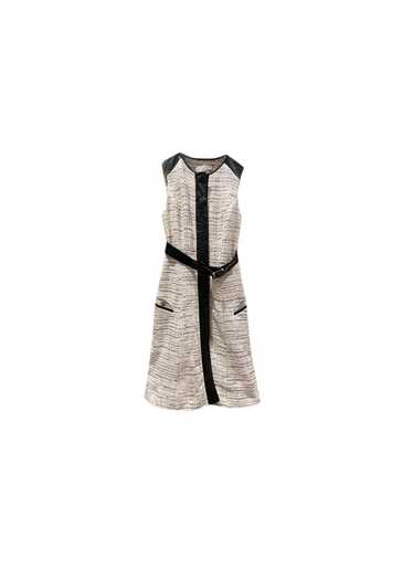 Jason Wu Cream boucle tweed & leather dress