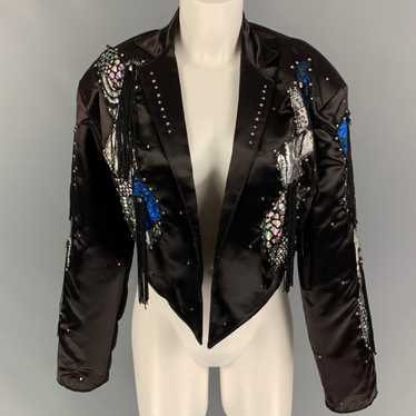 Other Black Polyester Applique Cropped Jacket - image 1