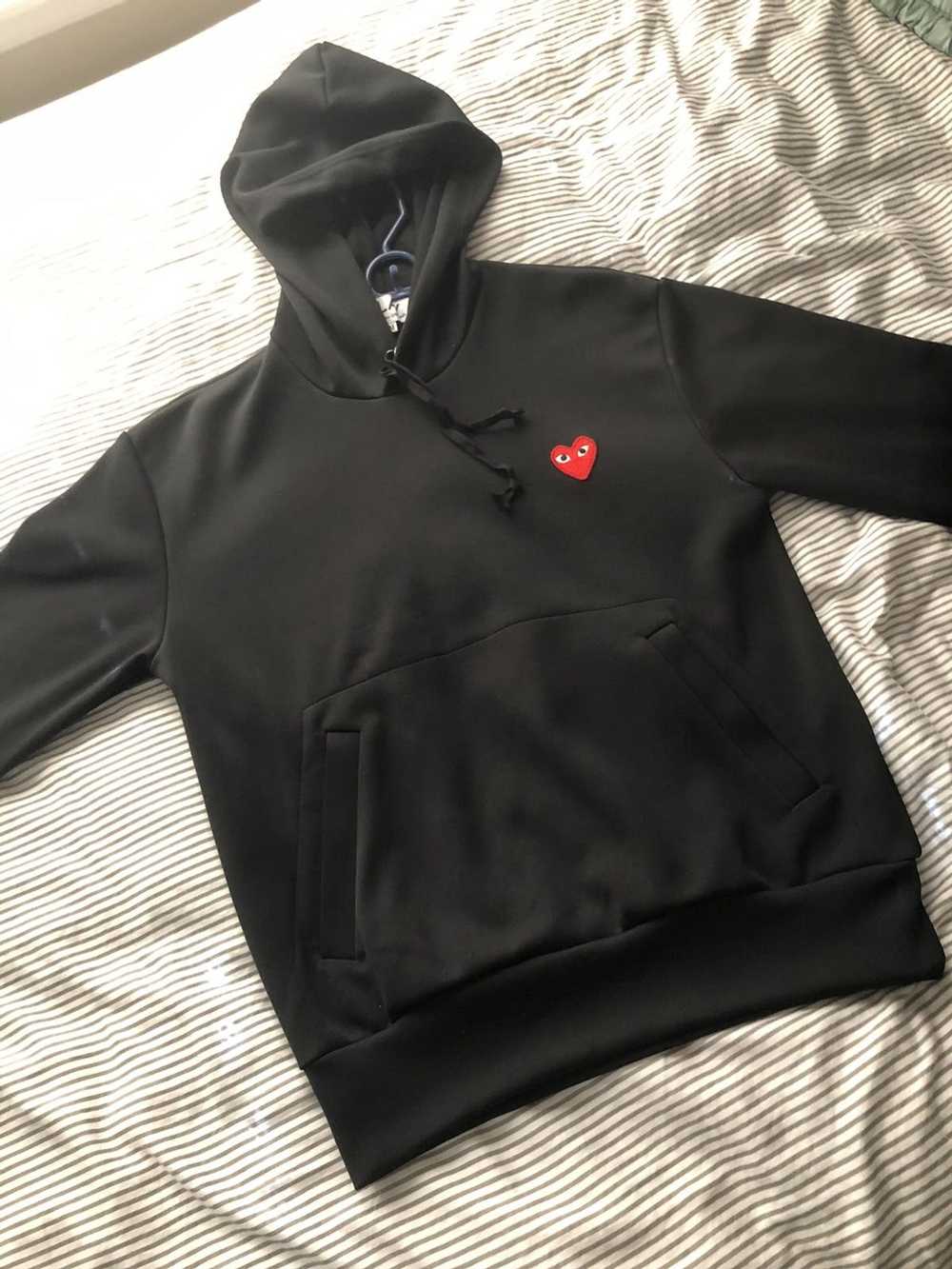 Comme des Garcons CDG Black Red Heart Hoodie - image 1