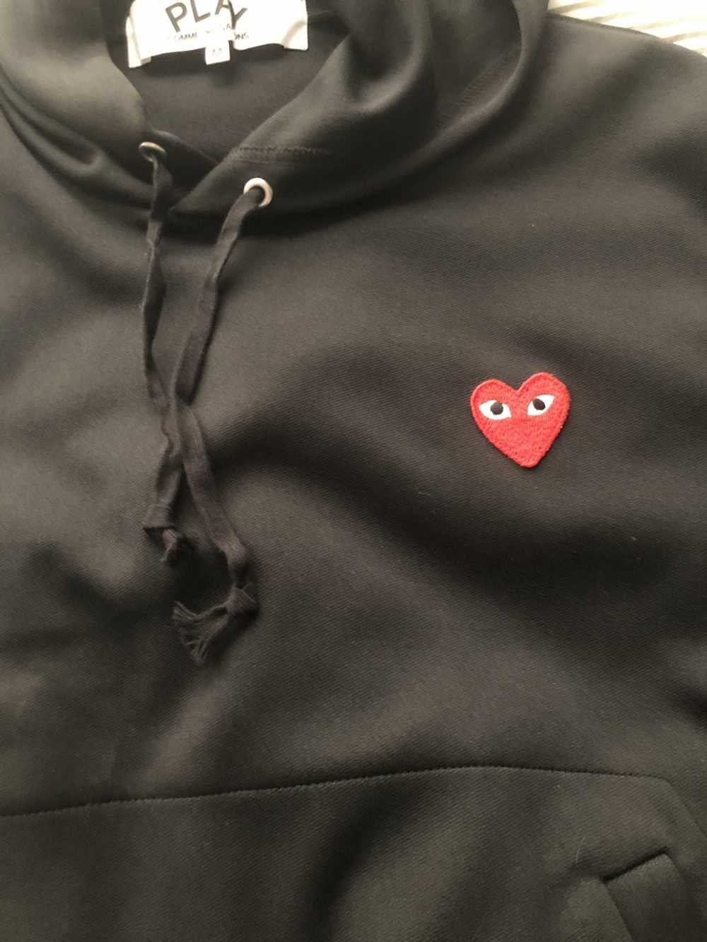Comme des Garcons CDG Black Red Heart Hoodie - image 2