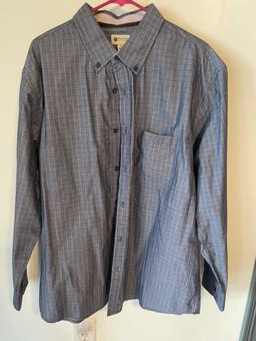 Haggar Haggar Men's Blue Plaid Button Down Dress S