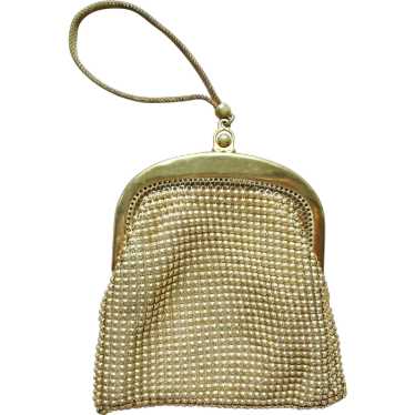 Whiting and Davis Wristlet Gold Tone Small Purse … - image 1