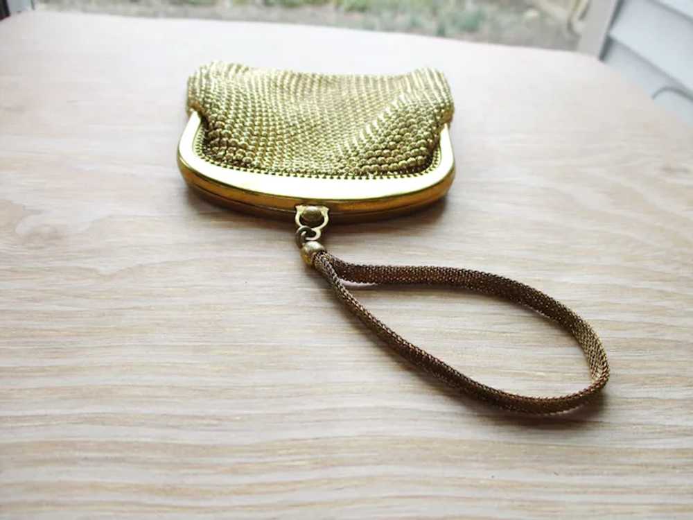 Whiting and Davis Wristlet Gold Tone Small Purse … - image 4