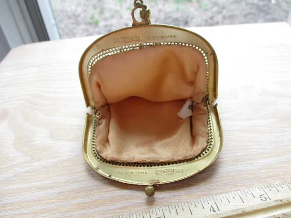 Whiting and Davis Wristlet Gold Tone Small Purse … - image 8